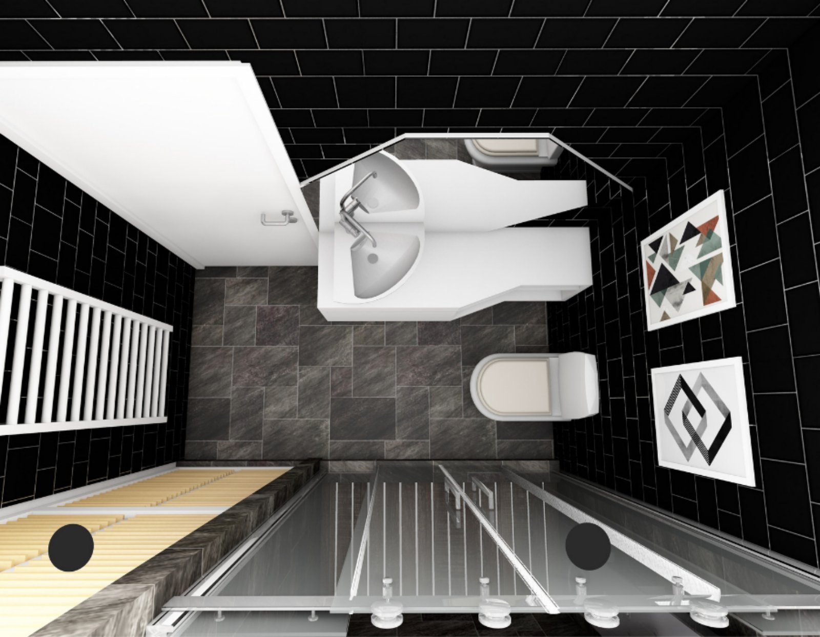 μικρό μπάνιο διακόσμηση - διάταξη